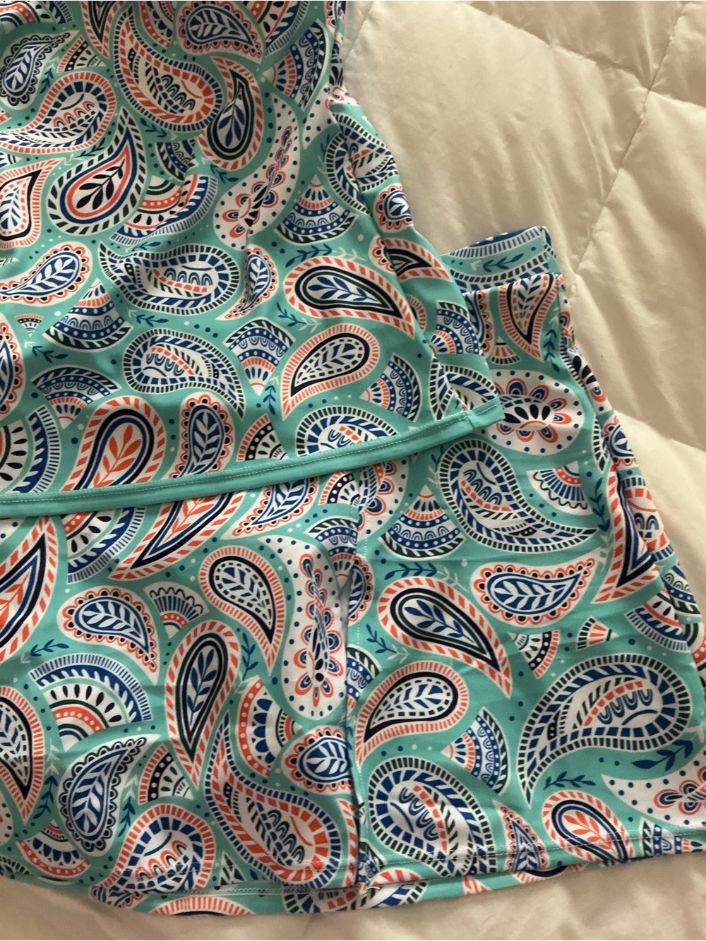 Turquoise Paisley Two-Piece Swim Set - Picture 7 of 15